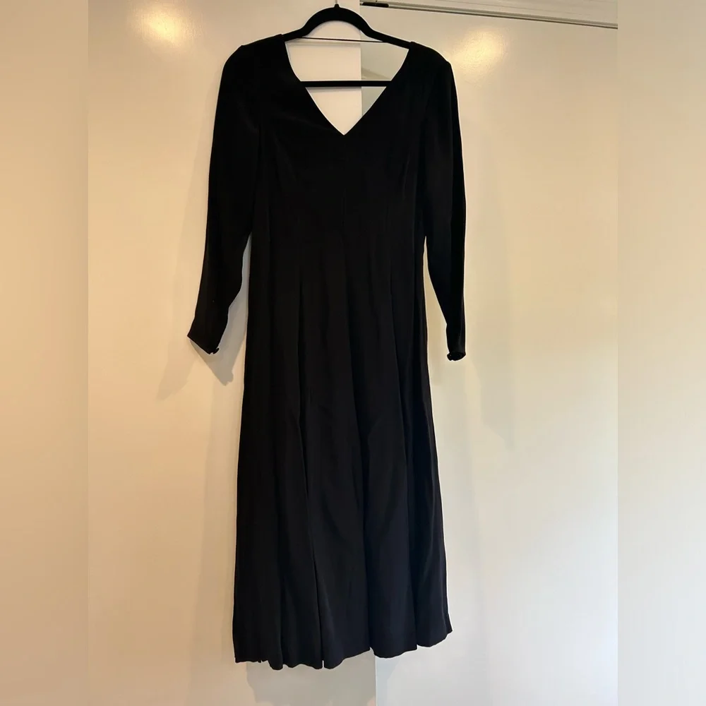 Giorgio Armani Le Collezioni Long Sleeve Vintage Black Dress Goth Witchy 6 - Picture 2 of 12